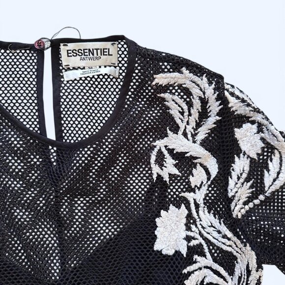 Black Mesh Baby Doll Dress - Picture 3 of 8